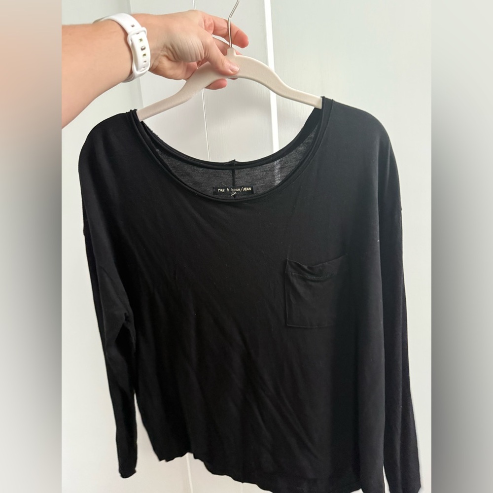 Rag & Bone Jean - Black Long Sleeve Top